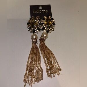 New gold large stone dangle fashion earrings